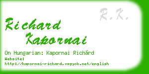 richard kapornai business card