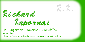 richard kapornai business card